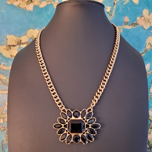 Source Unknown Jewelry - Black Crystal Pendant Gold-tone Statement Necklace